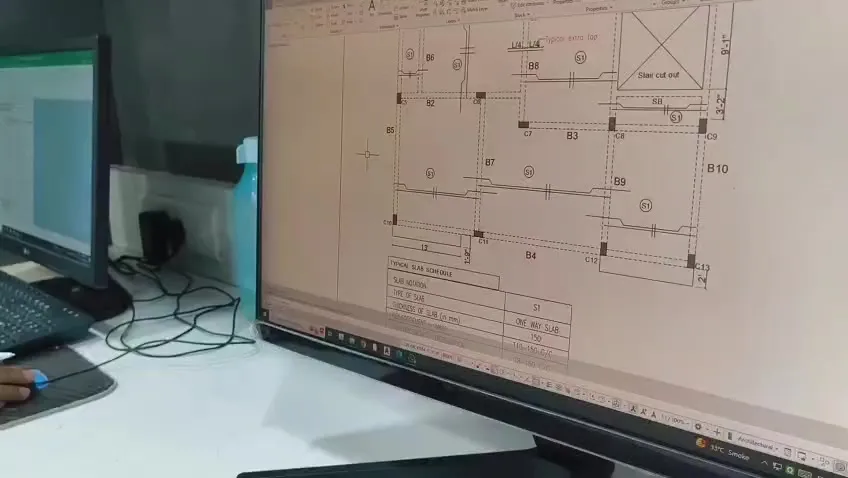Building permission drawings being prepared in the Sharda Engineers drawing department