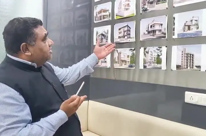 3D view of a multi-storey residential apartment building designed by Sharda Engineers and Contractors